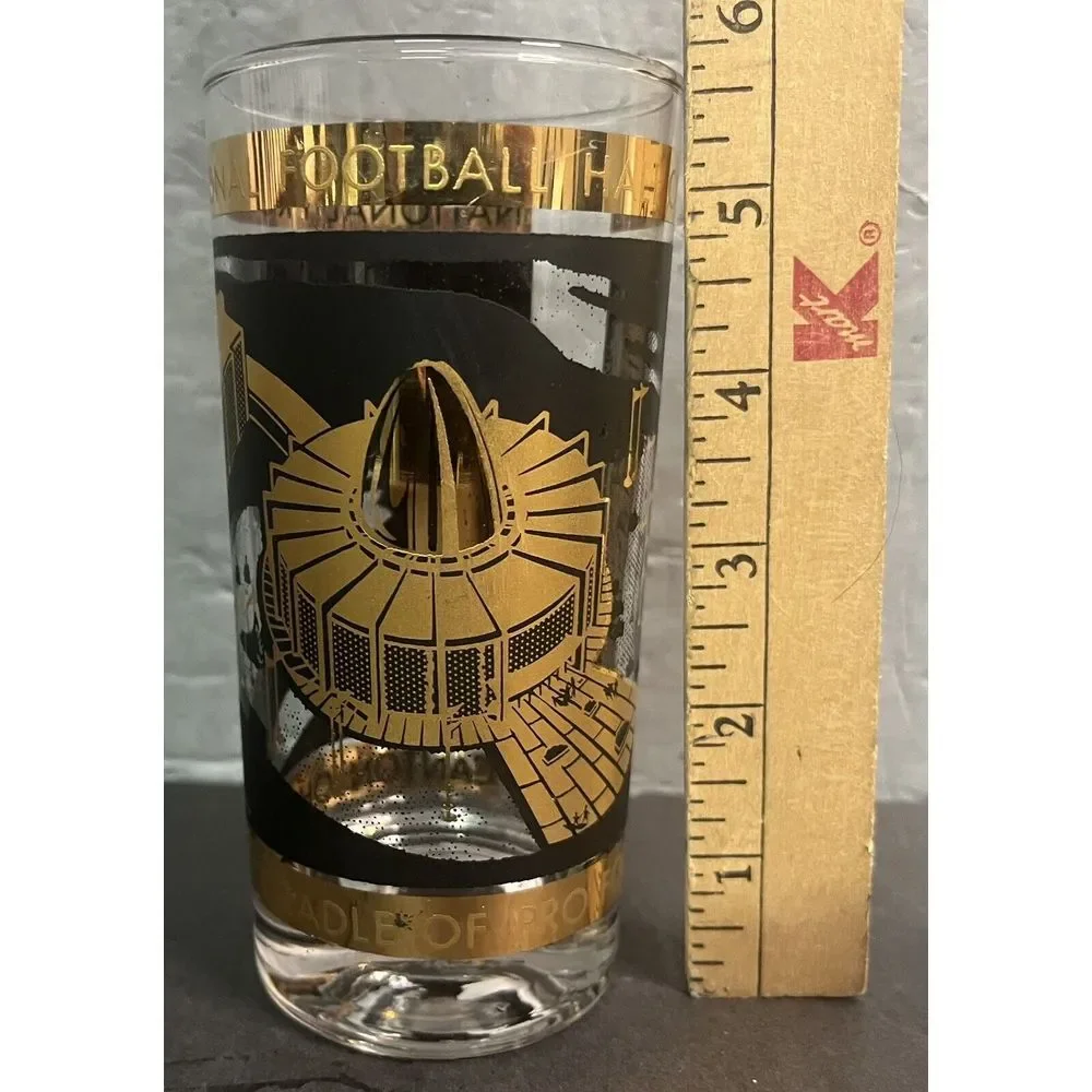 VINTAGE NFL Football HALL OF‎ FAME Canton Ohio DRINKING GLASS